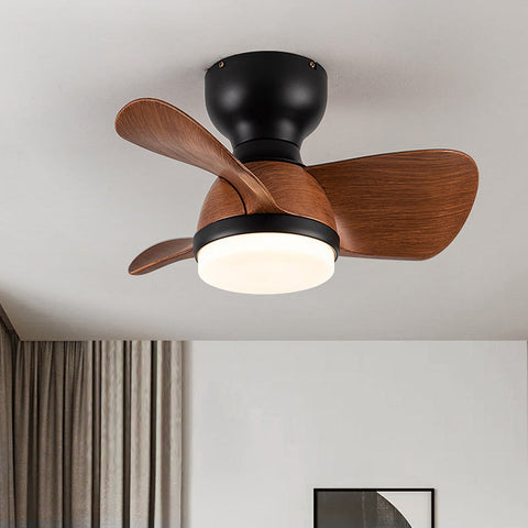 Wood Simple Stylish Bedroom Ceiling Fan | LED Light