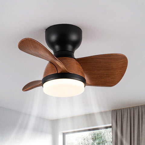 Wood Simple Stylish Bedroom Ceiling Fan | LED Light