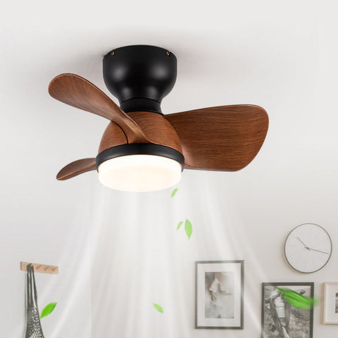 Wood Simple Stylish Bedroom Ceiling Fan | LED Light