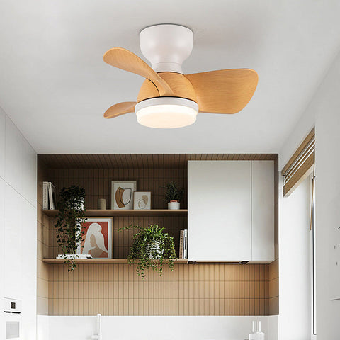 Wood Simple Stylish Bedroom Ceiling Fan | LED Light