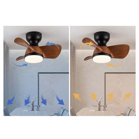 Wood Simple Stylish Bedroom Ceiling Fan | LED Light