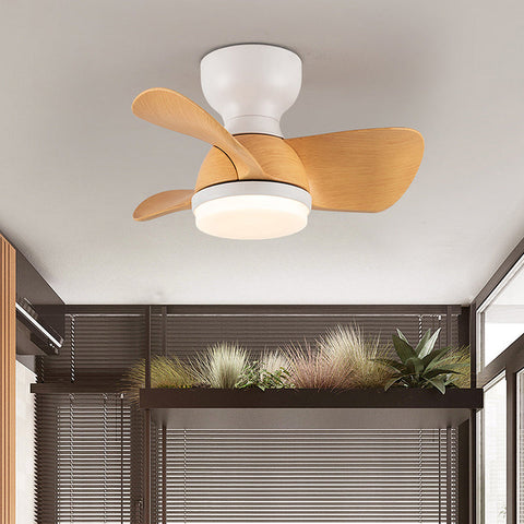 Wood Simple Stylish Bedroom Ceiling Fan | LED Light