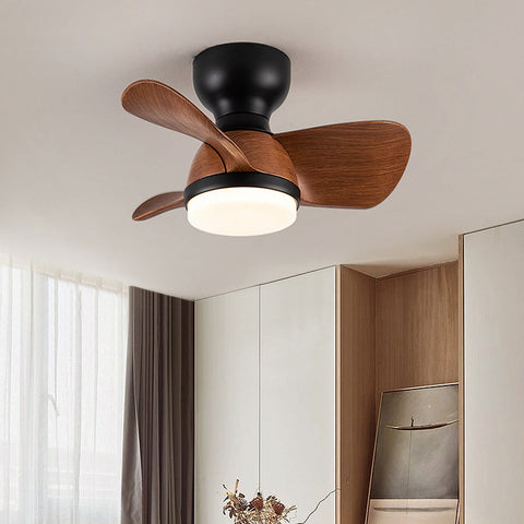 Wood Simple Stylish Bedroom Ceiling Fan | LED Light