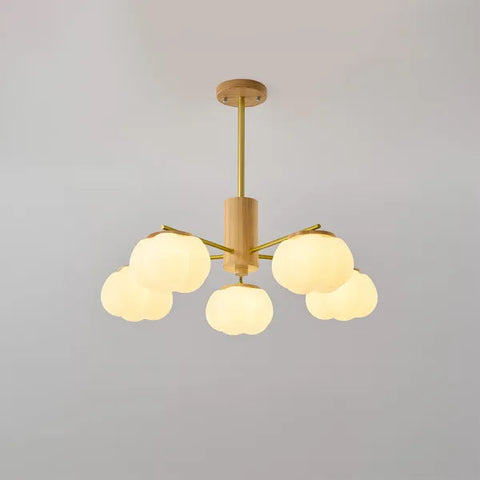 Creative Wooden Cotton Balls Living Room Chandelier