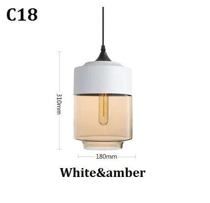 Jevaglo | Luxurious Pendant Light Made Of Glass And Wood
