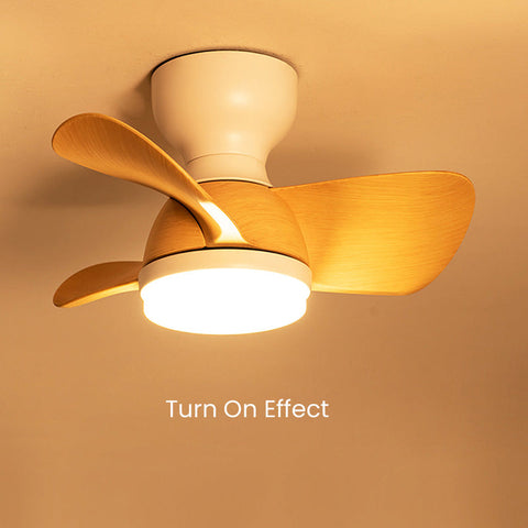 Wood Simple Stylish Bedroom Ceiling Fan | LED Light