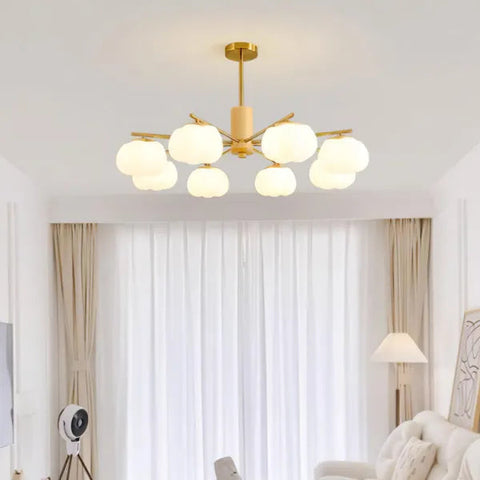 Creative Wooden Cotton Balls Living Room Chandelier