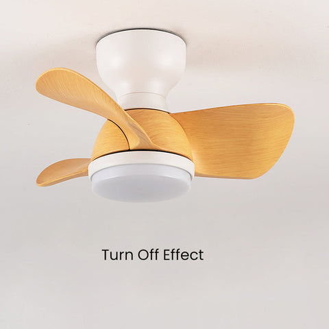 Wood Simple Stylish Bedroom Ceiling Fan | LED Light