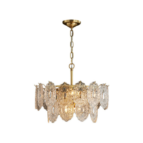 Elegant Embossed Crystal Chandelier | Mesmerizing Glow & Sophistication