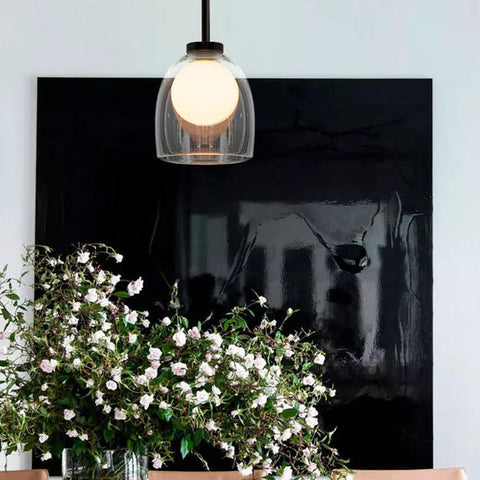 Modern Lustre Glass Ball Pendant Light | Clear or Smoked Finish for Elegant Spaces