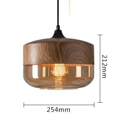 Jevaglo | Luxurious Pendant Light Made Of Glass And Wood