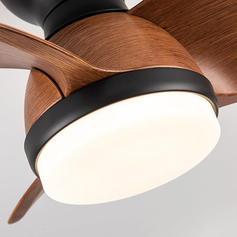 Wood Simple Stylish Bedroom Ceiling Fan | LED Light