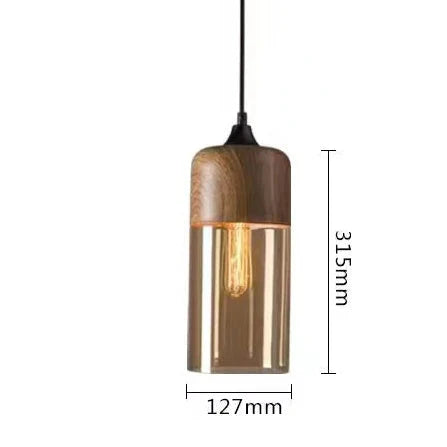Jevaglo | Luxurious Pendant Light Made Of Glass And Wood