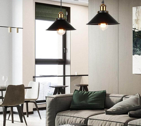 Cone-Shaped Pendant Light Made of Brass