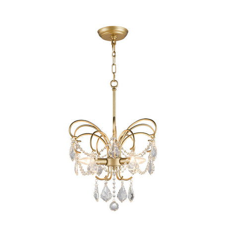 Butterfly Shaped Living Room Chandelier | Artistic Brass Design with 3 Lights