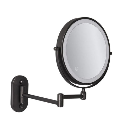 Black Modern LED Magnifying Mirror | Rechargeable with Adjustable Lighting | Perfect for Make-Up