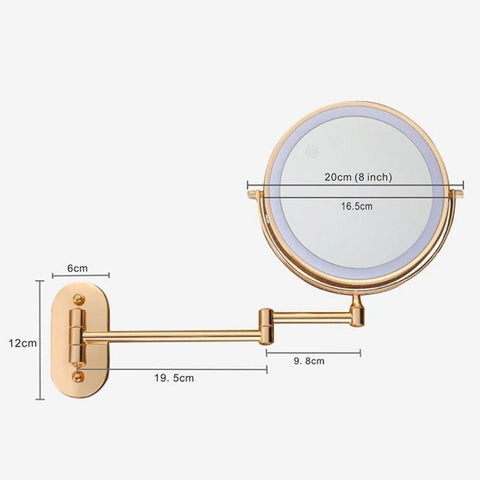 Gold Rechargeable Led Magnifying Mirror for Make-Up and Bathroom