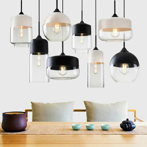 Jevaglo | Luxurious Pendant Light Made Of Glass And Wood