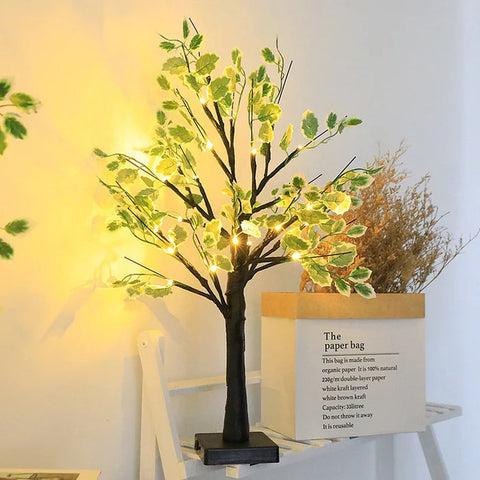 Christmas Green Leaves Tree Lights | LED