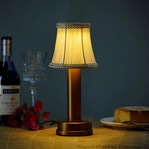 Cordless Table Lamp | Brass Finish | 3-Stage Dimming, USB Rechargeable | 3000K Warm Light"