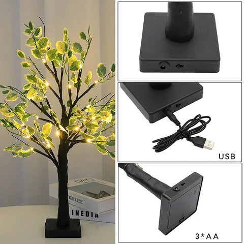 Christmas Green Leaves Tree Lights | LED