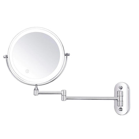Chrome Silver Rechargeable LED Magnifying Mirror | Perfect For Make-Up And Bathroom