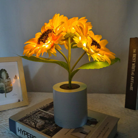Shimmering Sunflower Lamp | Floral LED Table Light | USB Rechargeable | Nature-Inspired Decor