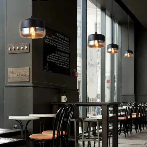 Jevaglo | Luxurious Pendant Light Made Of Glass And Wood