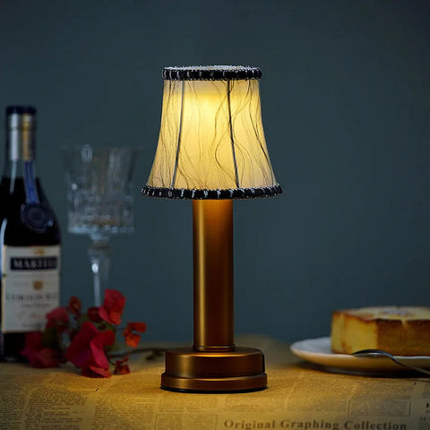 Cordless Table Lamp | Brass Finish | 3-Stage Dimming, USB Rechargeable | 3000K Warm Light"
