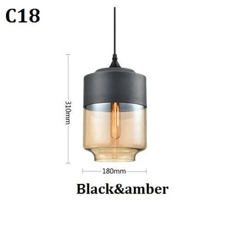 Jevaglo | Luxurious Pendant Light Made Of Glass And Wood