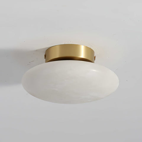 Elegant Alabaster Oval Ceiling Lamp | Natural Minimalist Design