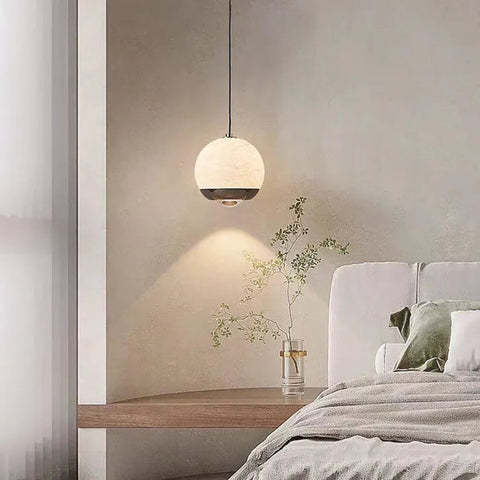 Nordic Marble Alabaster Globe Pendant Lamp | Elegant LED Lighting