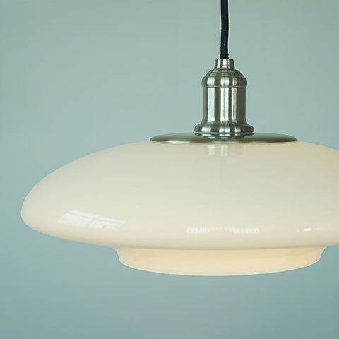 Modern White Glass Pendant Light | Minimalist Design for Contemporary Spaces | E27 Base, Soft Ambient Glow