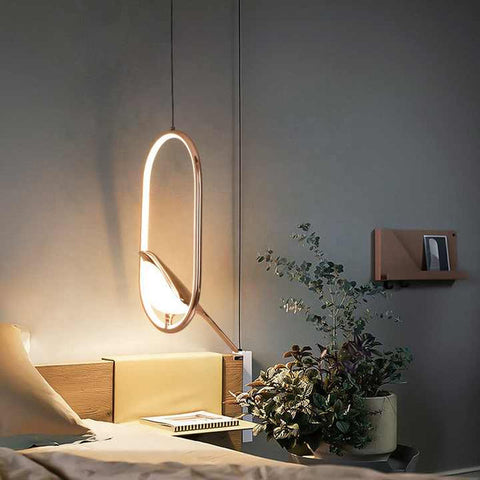 Luxury Pendant Light With Golden Bird