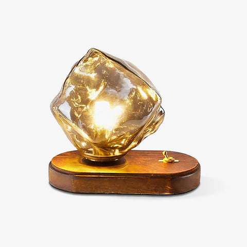 Ice Stone Glass Table Lamp | Luxurious LED Lighting | Sophisticated Design for Home Decor