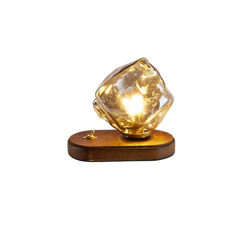 Ice Stone Glass Table Lamp | Luxurious LED Lighting | Sophisticated Design for Home Decor