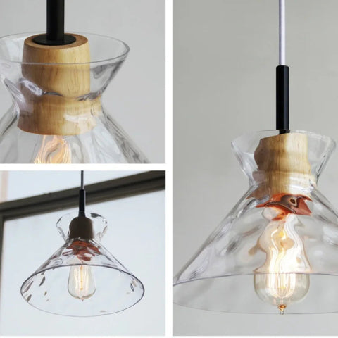 Japanese Minimalist Chandelier | Dimmable LED Lighting with Unique Glass