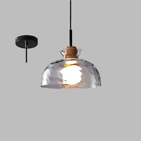 Japanese Minimalist Chandelier | Dimmable LED Lighting with Unique Glass