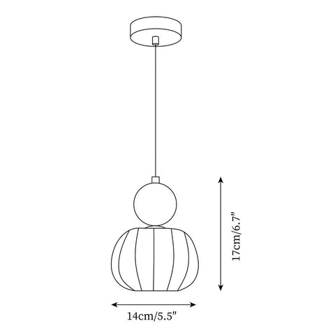 Yedra Pendant Lamp | Elegant Pumpkin-Shaped Design for Bedrooms & Dining Rooms