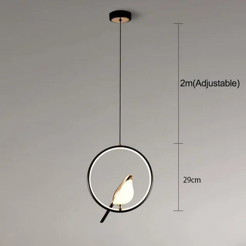 Luxury Pendant Light With Golden Bird