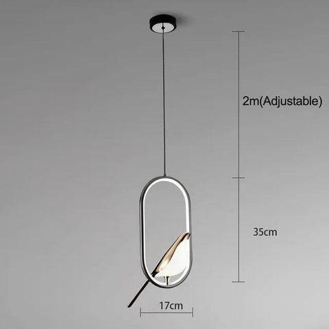 Luxury Pendant Light With Golden Bird