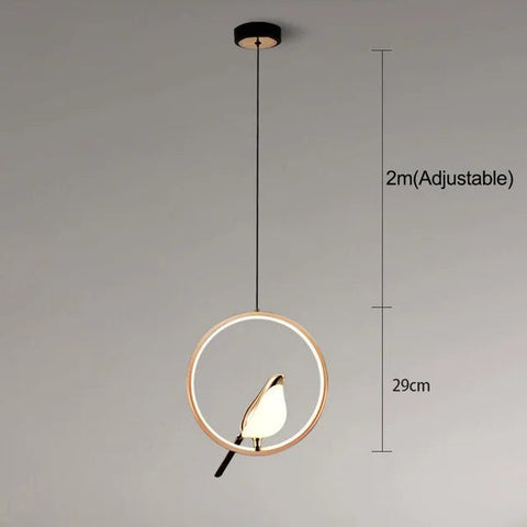 Luxury Pendant Light With Golden Bird