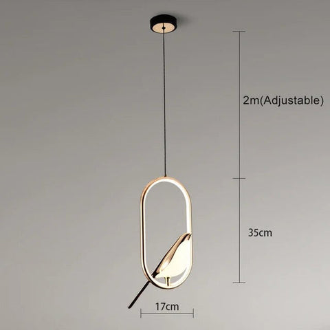 Luxury Pendant Light With Golden Bird