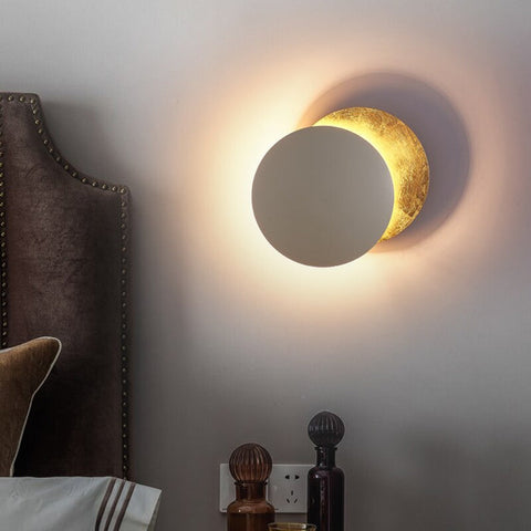 EclipseLamp™ Wall Light | Rotating Golden Disc Design for Soothing Ambient Illumination