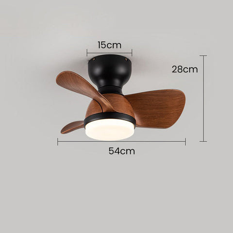 Wood Simple Stylish Bedroom Ceiling Fan | LED Light