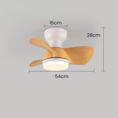 Wood Simple Stylish Bedroom Ceiling Fan | LED Light