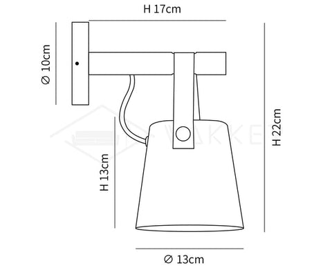 Wooden Conical Wall Light