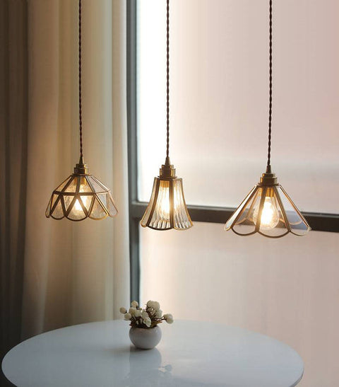 Brass Glass Pendant Light | Elegance Touch | Warm Ambiance