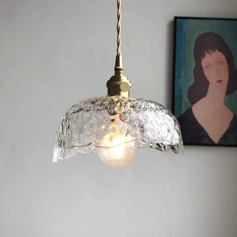 Irregular Brass Glass Pendant Light | Elegant Brass Finish & Eye-Catching Design
