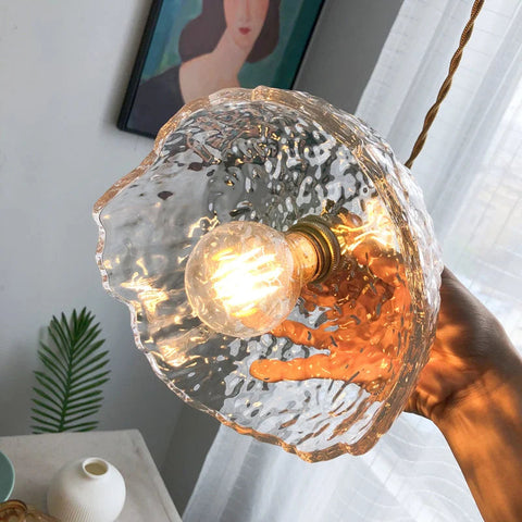 Irregular Brass Glass Pendant Light | Elegant Brass Finish & Eye-Catching Design